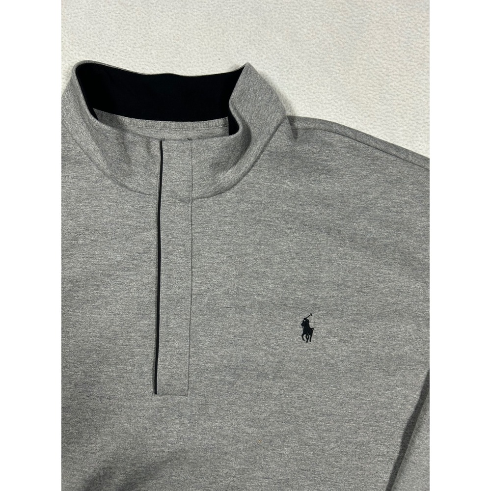 Polo Ralph Lauren Snap Neck Pullover Mens 3XLT Grey Preppy 1/4 Double Knit